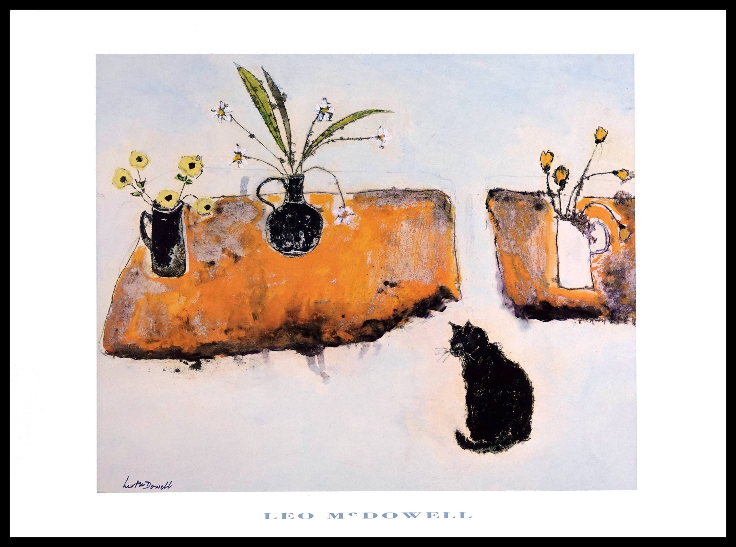 TAG 3637 Black Cat/Flowers